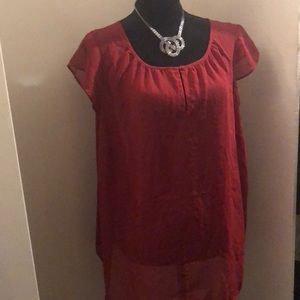 Old Navy Red Sheer Blouse 2X